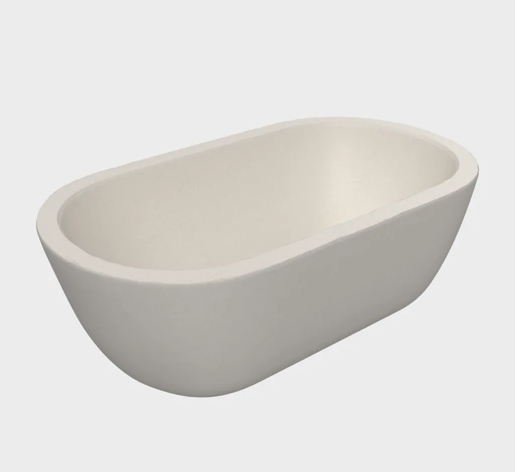 The 3D model of the freestanding bathtub, smooth and true to the image.