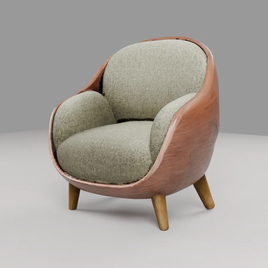 Cocoon lounge chair: the 3D model made from the image
