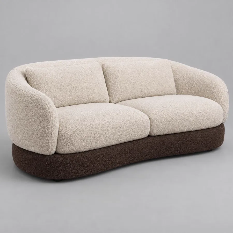 Curved two-seat sofa: the design image