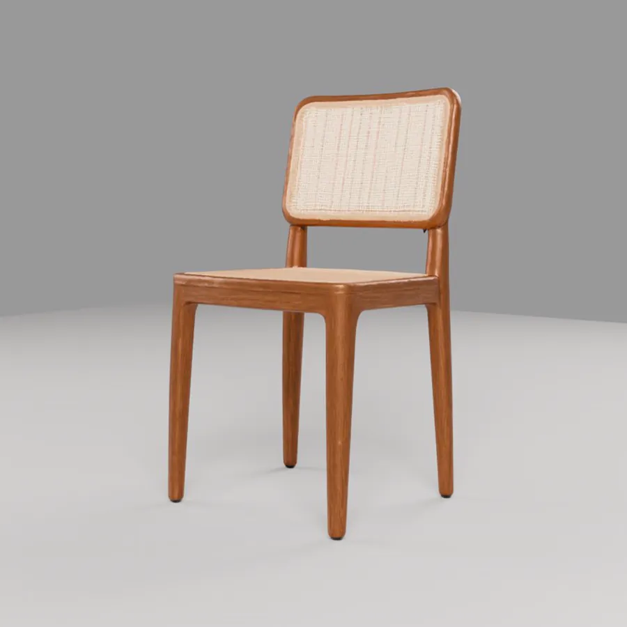 Cane dining chair: the 3D model made from the image