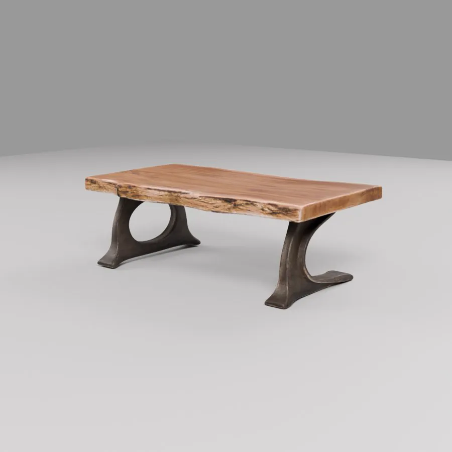 Live-edge coffee table: the 3D model made from the image